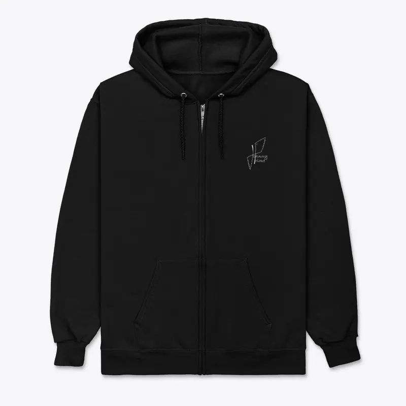 Signature Zip Hoodie (WHITE PRINT)